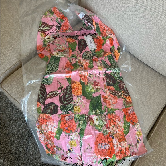 NEW Cara Cara Sip Sip Mini Dress - Avery Floral Pink Causal Cocktail Cotton - Picture 5 of 8